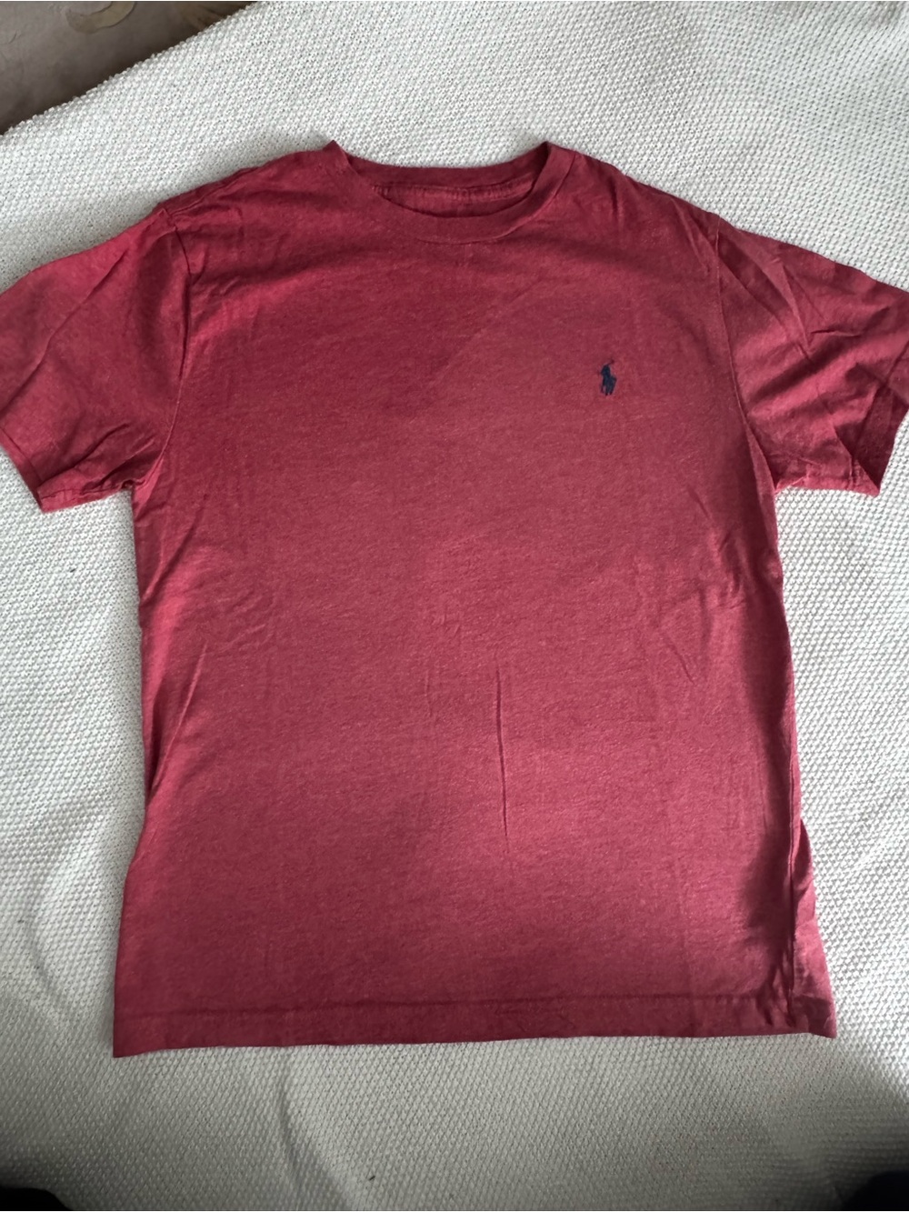 Polo by Ralph Lauren Boys Faded Red Crewneck T-Shirt with Navy Pony